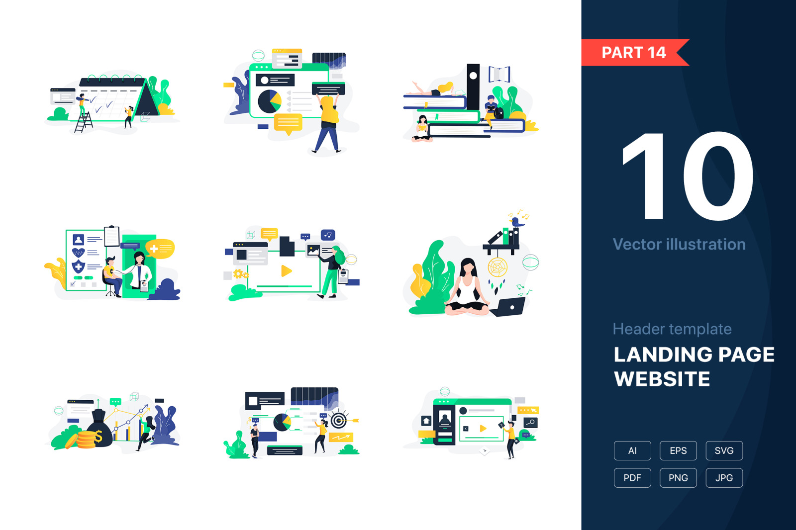 [Part 14] site Illustrations Set on Yellow Images Creative Store