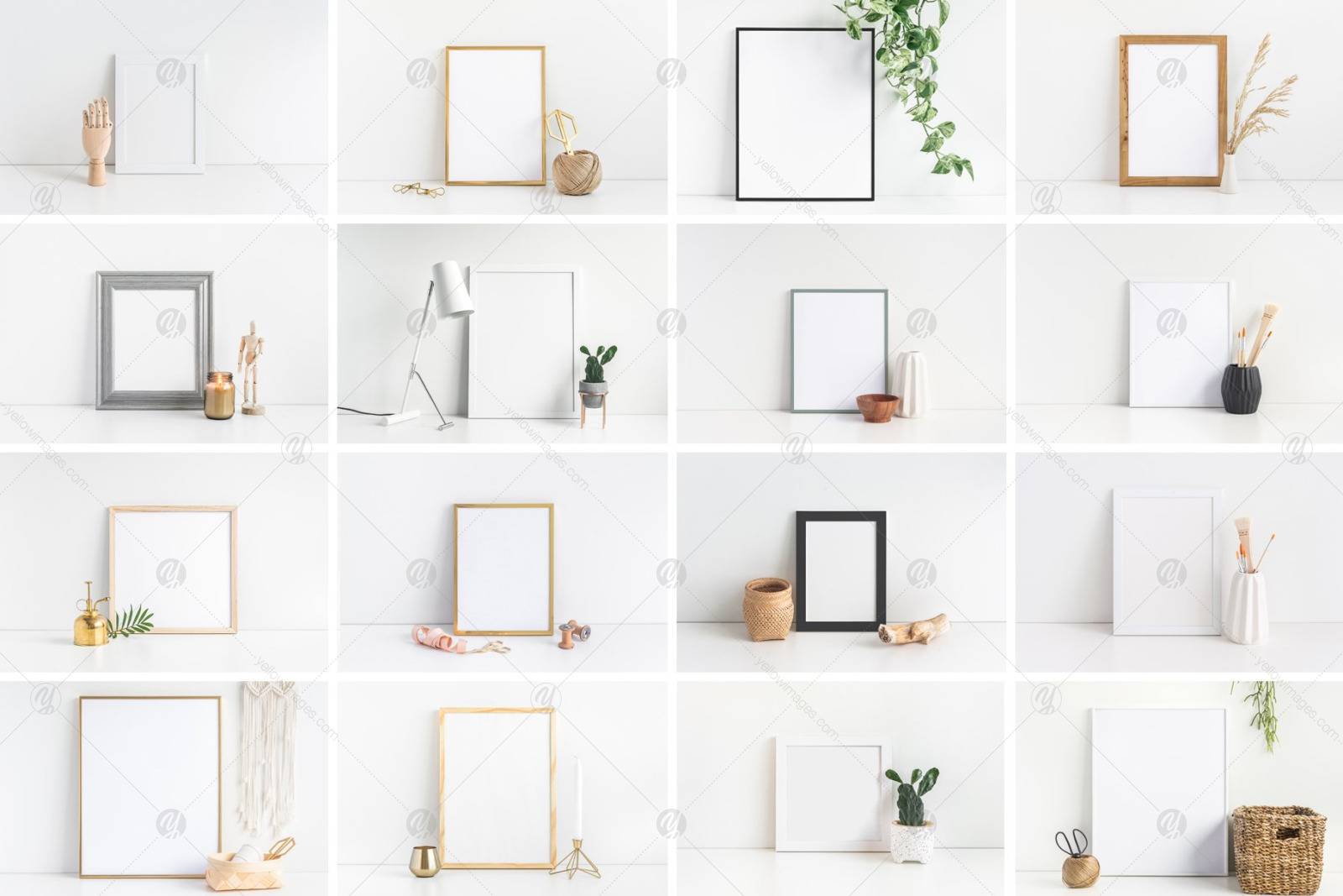 Download Frame Mockup Bundle Jpg Png Psd In Stationery Mockups On Yellow Images Creative Store PSD Mockup Templates