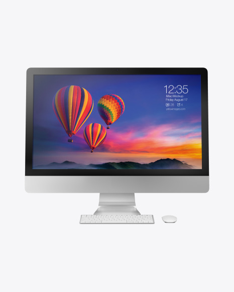 iMac Pro Keyboard and Mouse Mockup   Front View PSD #3