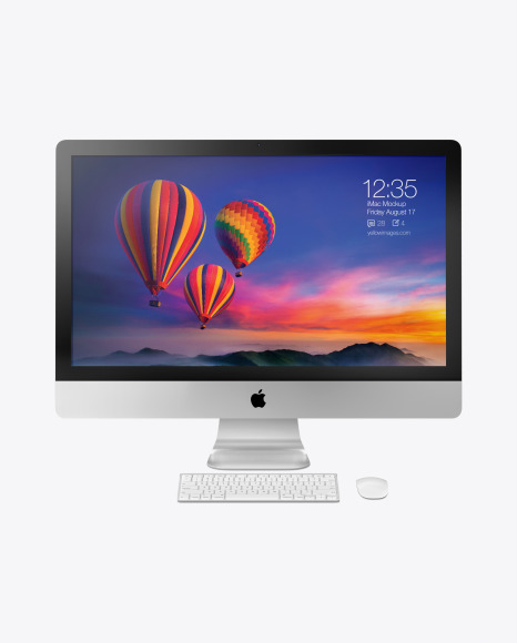 iMac Pro Keyboard and Mouse Mockup   Front View PSD #2