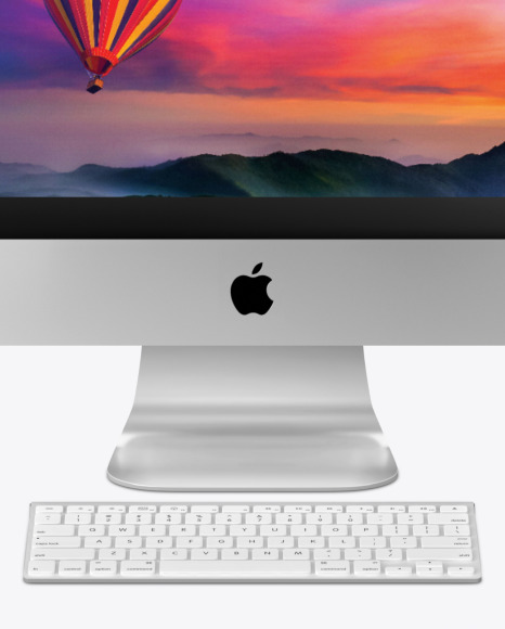 iMac Pro Keyboard and Mouse Mockup   Front View PSD #4