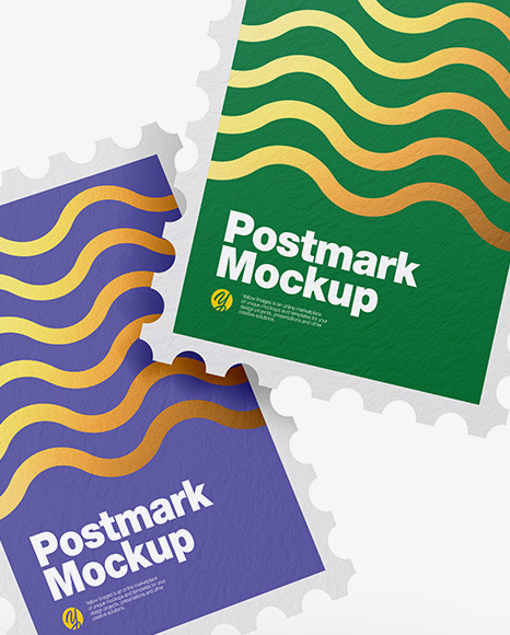 Textured Postmarks Mockup PSD #6