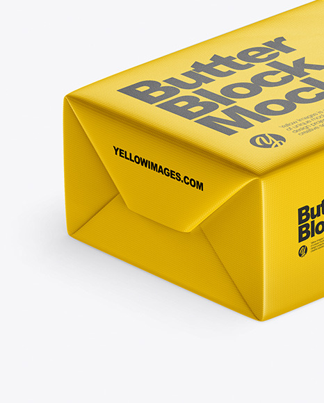 Download Matte Metallic Butter Block Mockup In Packaging Mockups On Yellow Images Object Mockups PSD Mockup Templates