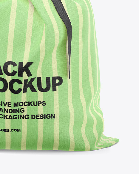 Download Fabric Sack Mockup Front View In Bag Sack Mockups On Yellow Images Object Mockups PSD Mockup Templates