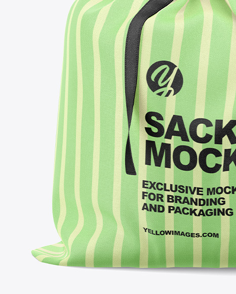 Download Fabric Sack Mockup Front View In Bag Sack Mockups On Yellow Images Object Mockups PSD Mockup Templates