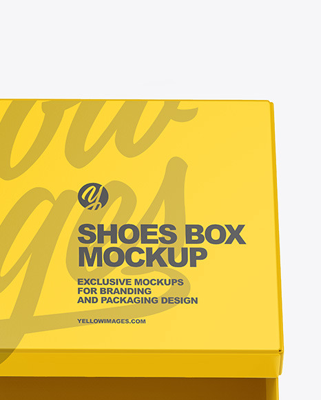 Matte Shoes Box Mockup In Box Mockups On Yellow Images Object Mockups