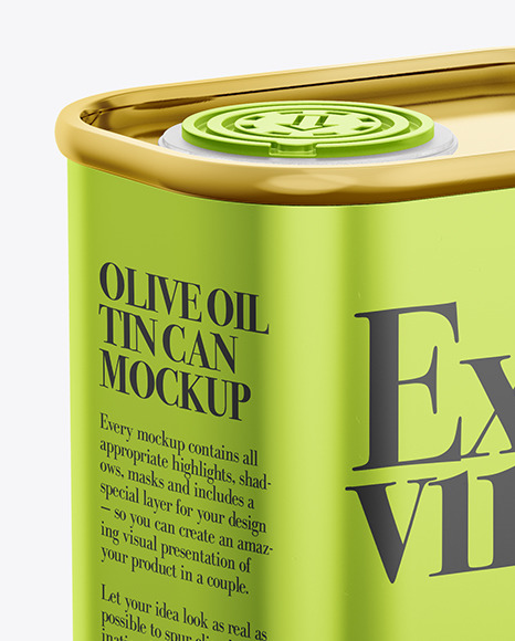 Download Metallic Olive Oil Tin Can Mockup In Can Mockups On Yellow Images Object Mockups PSD Mockup Templates