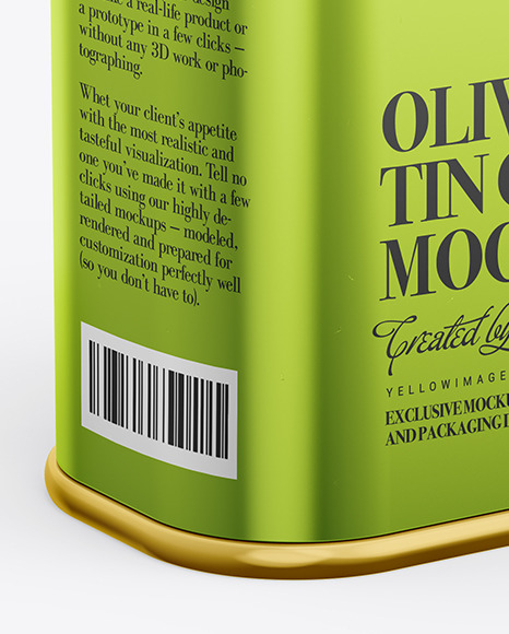 Download Metallic Olive Oil Tin Can Mockup In Can Mockups On Yellow Images Object Mockups PSD Mockup Templates