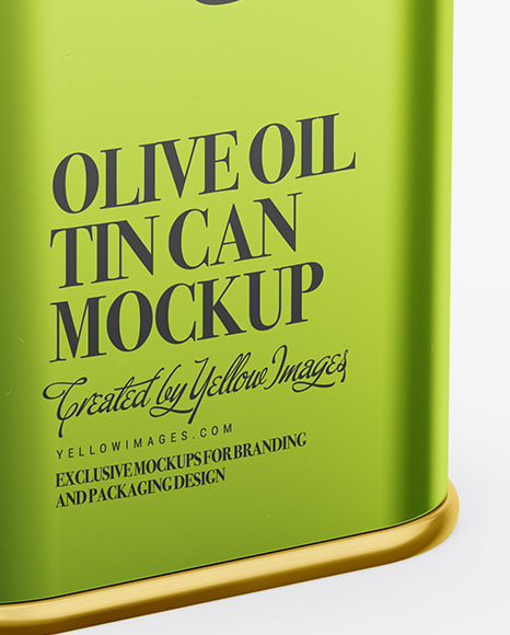 Download Metallic Olive Oil Tin Can Mockup In Can Mockups On Yellow Images Object Mockups PSD Mockup Templates