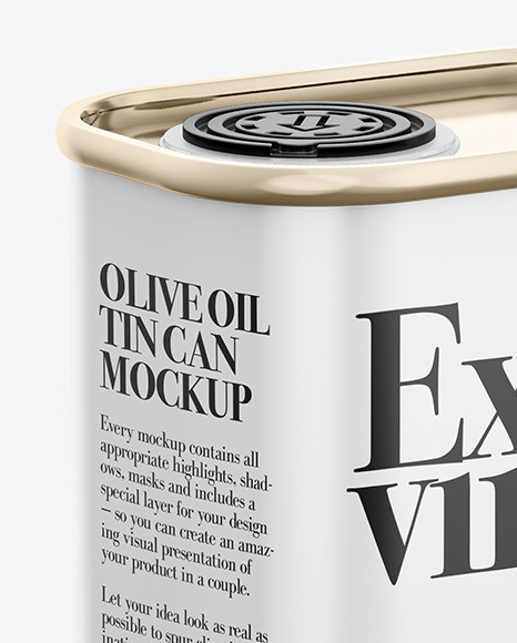 Download Glossy Olive Oil Tin Can Mockup in Can Mockups on Yellow Images Object Mockups