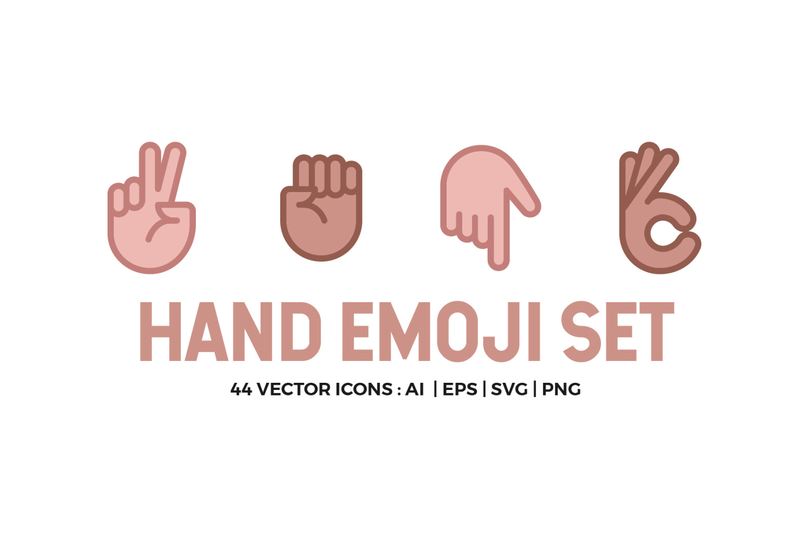 Hand Emoji Icon Set In Icons On Yellow Images Creative Store