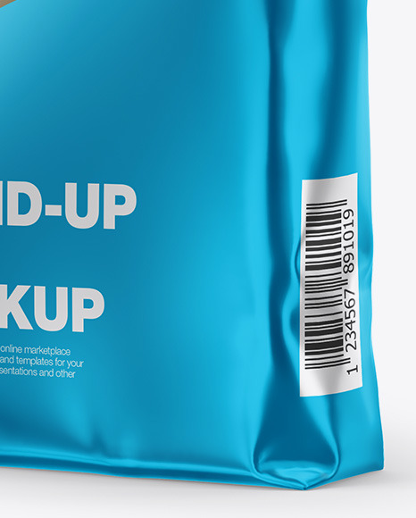 Download Metallic Stand-Up Bag Mockup - Half Side View in Bag ...