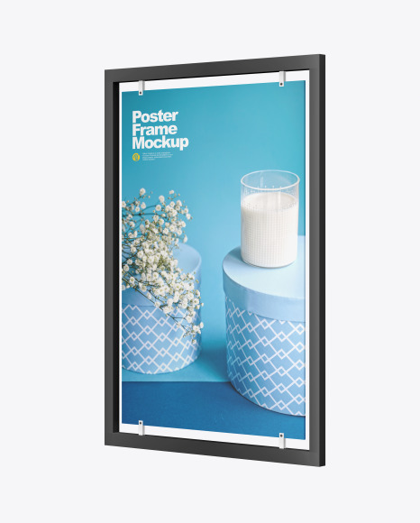 Advertisement Poster Frame Mockup   Right Side View PSD #2