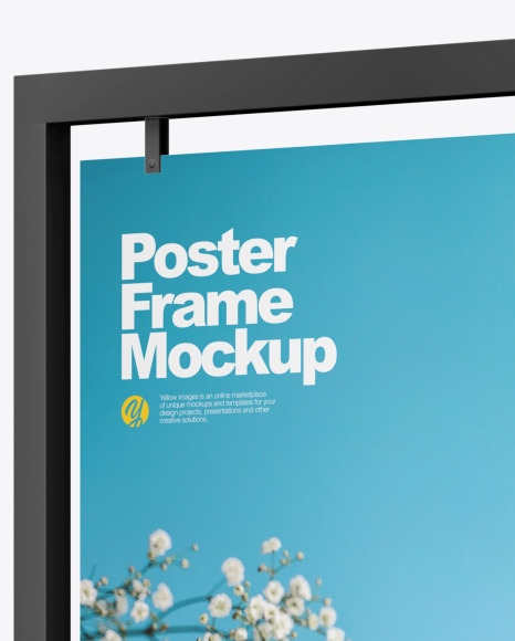 Advertisement Poster Frame Mockup   Right Side View PSD #4