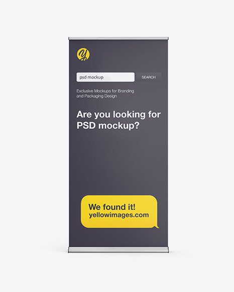 Download Metallic Roll Up Banner Mockup In Outdoor Advertising Mockups On Yellow Images Object Mockups Yellowimages Mockups