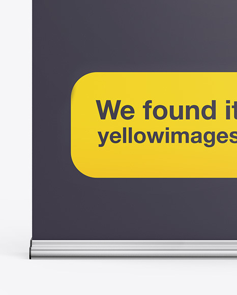 Metallic Roll Up Banner Mockup In Outdoor Advertising Mockups On Yellow Images Object Mockups