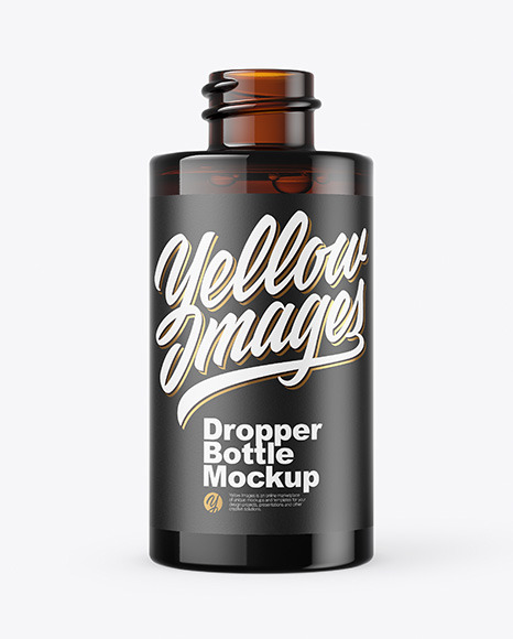 Download Dark Amber Glass Dropper Bottle Mockup In Bottle Mockups On Yellow Images Object Mockups PSD Mockup Templates