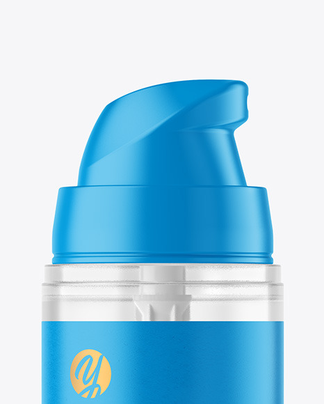 Clear Cosmetic Bottle with Pump Mockup PSD #1
