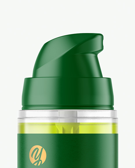 Clear Cosmetic Bottle with Pump Mockup PSD #1