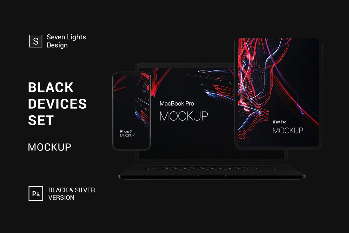 Black Devices Mockup Set