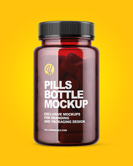 Colored Pills Bottle Mockup PSD #2