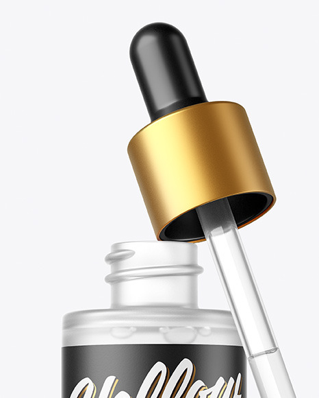 Frosted Glass Dropper Bottle Mockup PSD #1