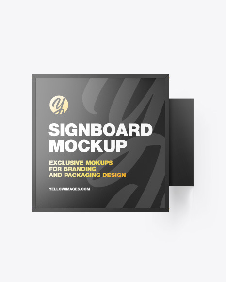 Square Signboard Mockup PSD #3