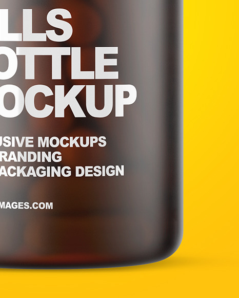 Frosted Amber Pills Bottle Mockup PSD #6