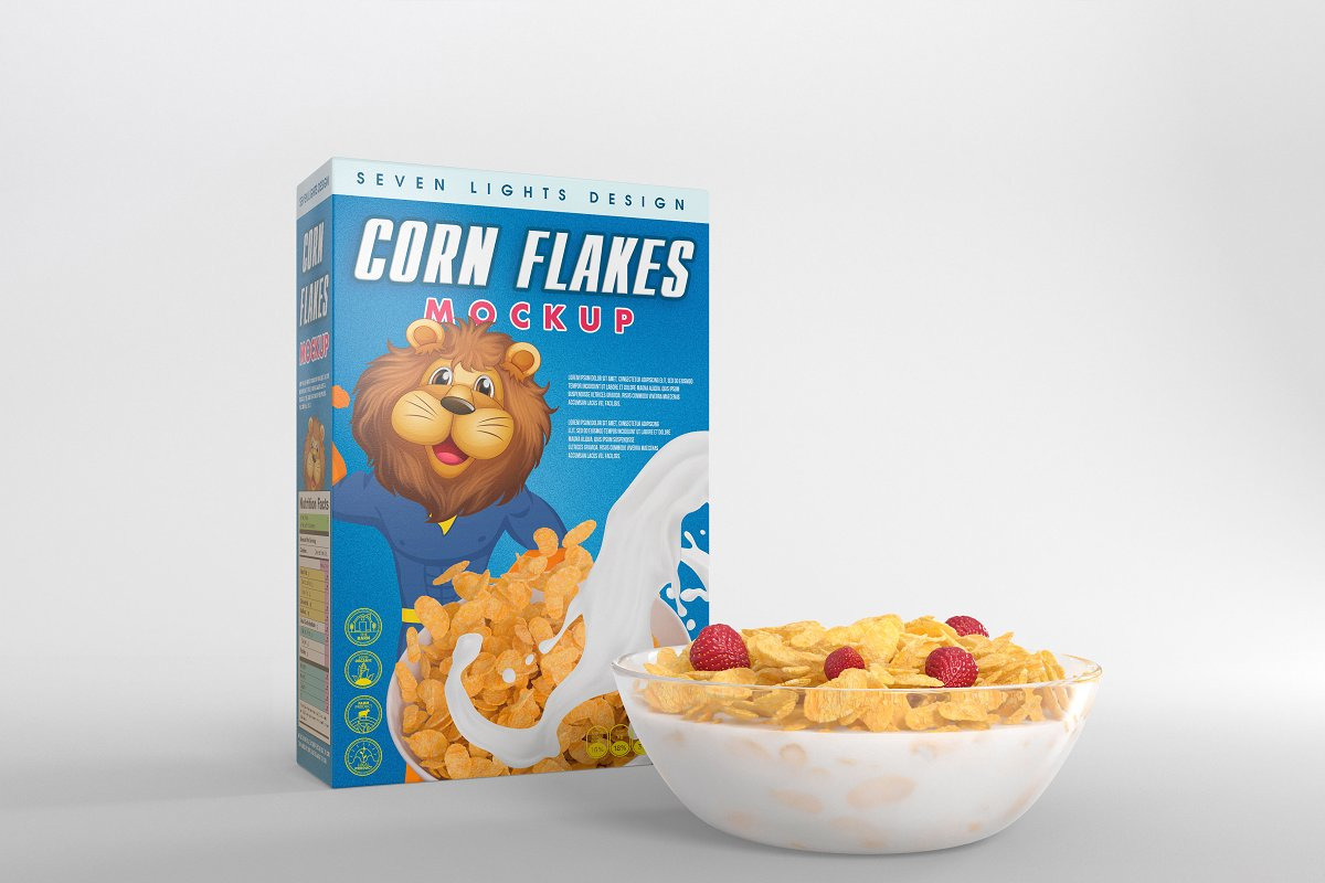 Download Cereal Package Mockup in Packaging Mockups on Yellow Images Creative Store