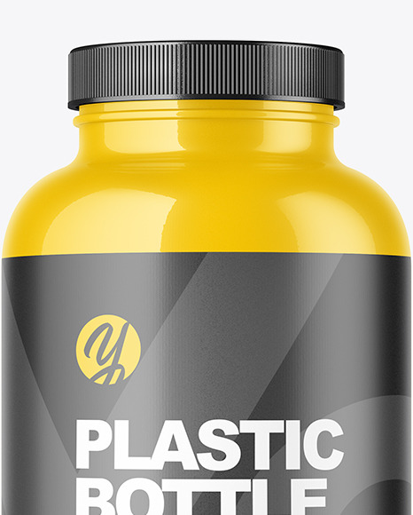 Glossy Plastic Bottle Mockup PSD #2