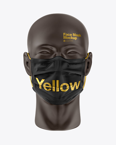 Download Face Mask Mockup in Apparel Mockups on Yellow Images ...