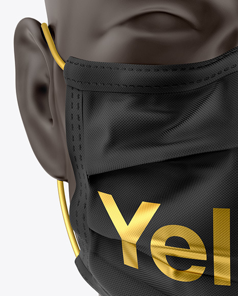 Face Mask Mockup In Apparel Mockups On Yellow Images Object Mockups