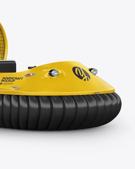 Download Hovercraft Mockup Halfside View In Vehicle Mockups On Yellow Images Object Mockups PSD Mockup Templates