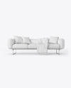 Sofa Cover and Throw Pillows Set Mockup