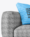 Sofa Cover and Throw Pillows Set Mockup