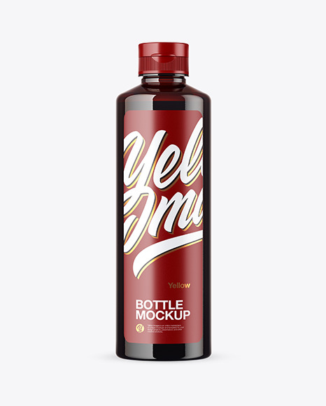 Amber Plastic Bottle Mockup
