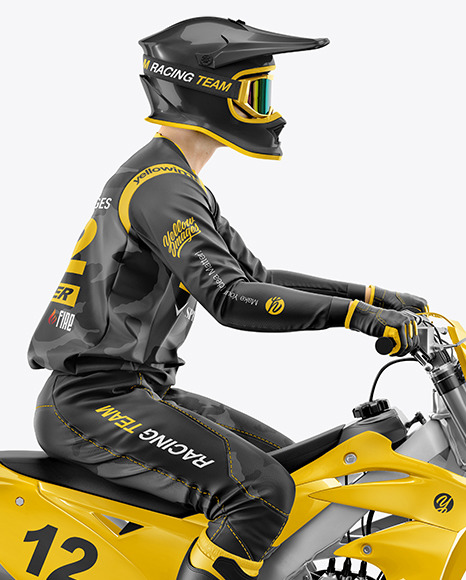 Download Motocross Racing Kit Mockup in Vehicle Mockups on Yellow Images Object Mockups