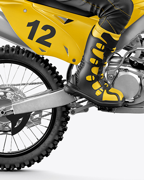 Motocross Racing Kit Mockup In Vehicle Mockups On Yellow Images Object Mockups