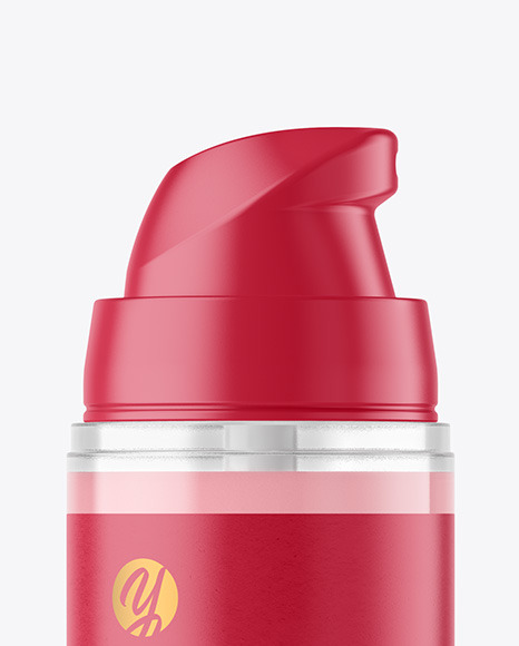 Clear Cosmetic Bottle with Pump Mockup PSD #1