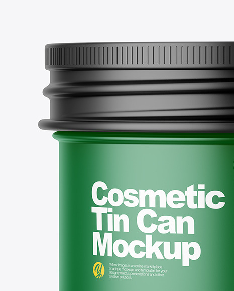 Matte Cosmetic Tin Can Mockup In Can Mockups On Yellow Images Object Mockups