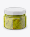 Glass Jar with Salad Jam Mockup - Front View (High Angle Shot)
