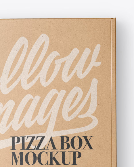 Download Closed Kraft Pizza Box Mockup In Box Mockups On Yellow Images Object Mockups PSD Mockup Templates