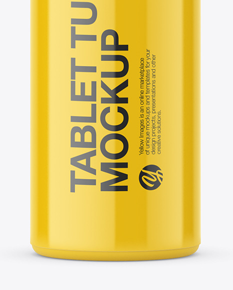 Download Plastic Effervescent Tablets Tube Mockup In Tube Mockups On Yellow Images Object Mockups PSD Mockup Templates