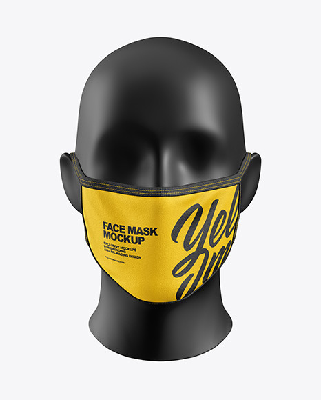 Face Mask Mockup In Apparel Mockups On Yellow Images Object Mockups