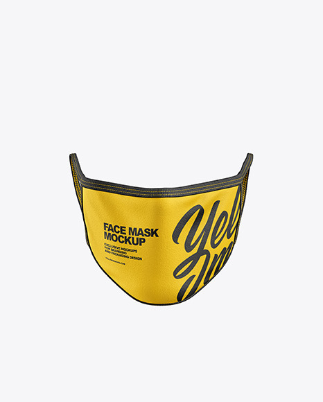 Download Face Mask Mockup in Apparel Mockups on Yellow Images ...