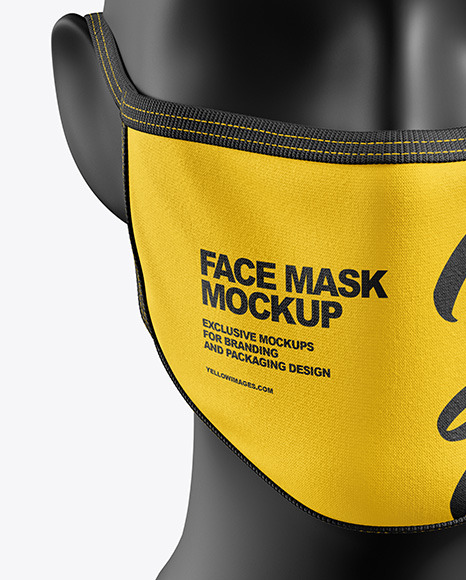 Download Face Mask Mockup in Apparel Mockups on Yellow Images ...