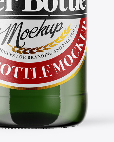 Download 33Cl Emerald Green Glass Ale Bottle / Glass Beer Mockup Download Free And Premium Psd Mockup ...