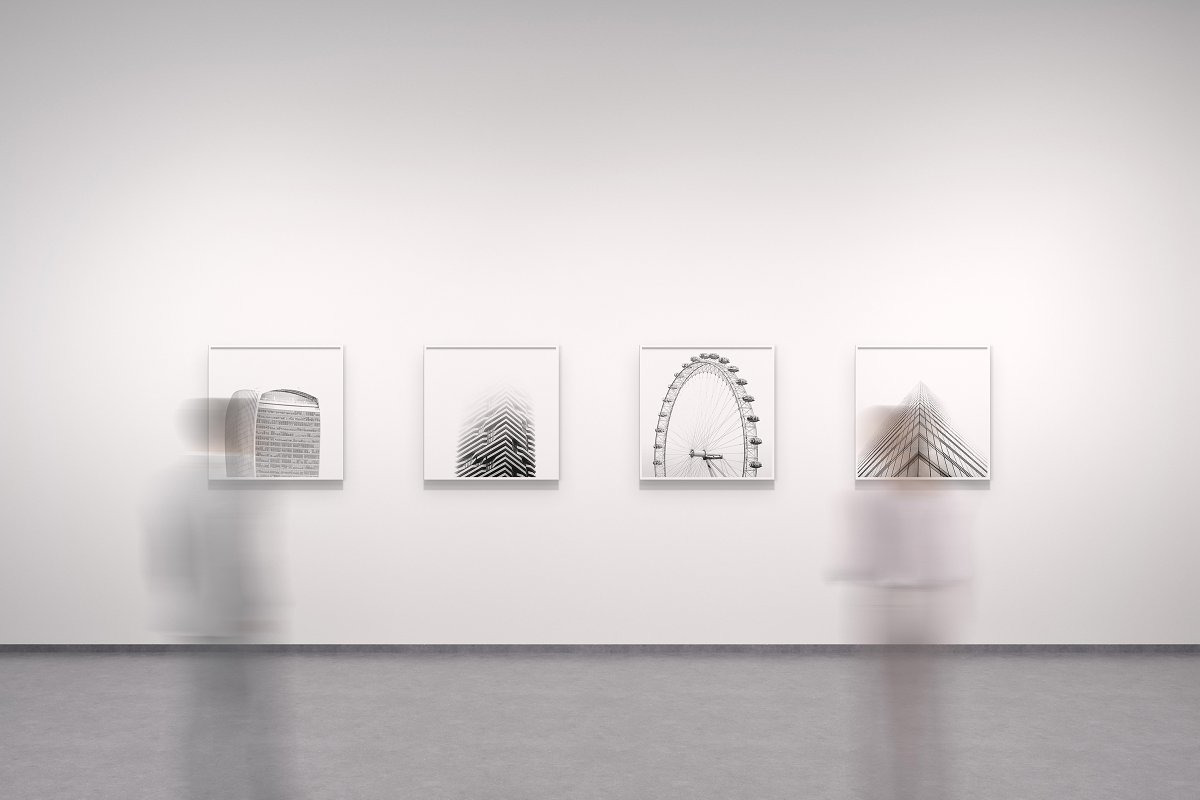 Art Gallery Mockup on Yellow Images Creative Store