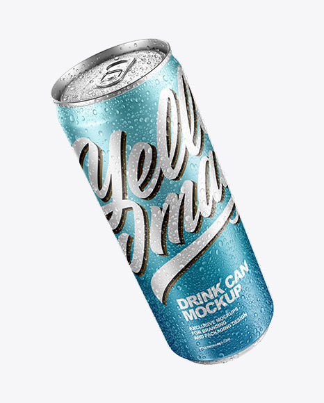 Download Can with Water Drops Mockup in Can Mockups on Yellow ...