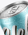 Can with Water Drops Mockup